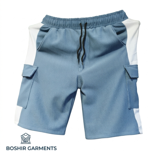 Black Quad Fabric Cargo Shorts - Boshir Garments