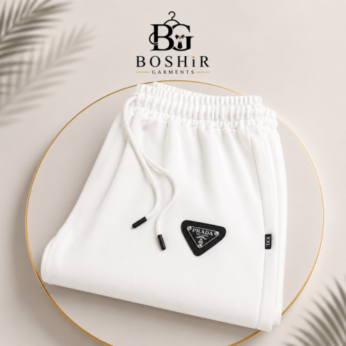 Premium white ruma jhuma fabrics casual trouser for men by Boshir Garments